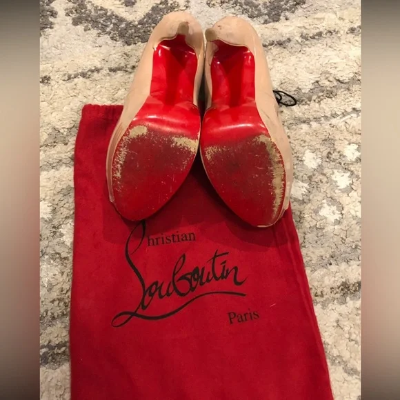 Christian louboutin Nude Platform Peep Toe Pumps - Picture 9 of 15